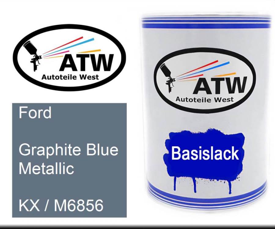 Ford, Graphite Blue Metallic, KX / M6856: 500ml Lackdose, von ATW Autoteile West.